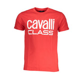 Cavalli Class Red Cotton T-Shirt -   -  Cavalli Class.
